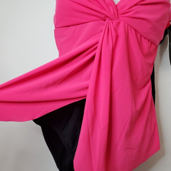 Aqua Green Women's One Piece Swimsuit Swimwear UPF 50+ Pink XL Draped - Picture 4 of 8